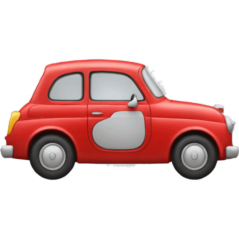 isolated little red car front emoji