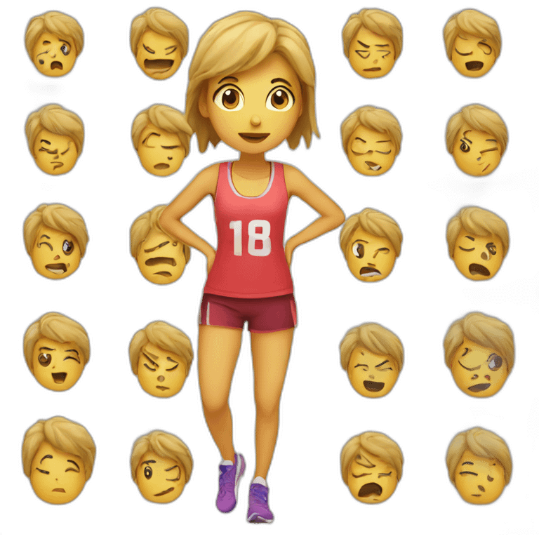 tired runner emoji girl emoji