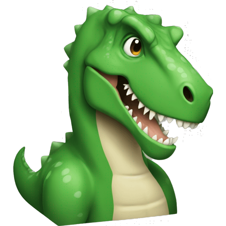 dinosaur rex green emoji