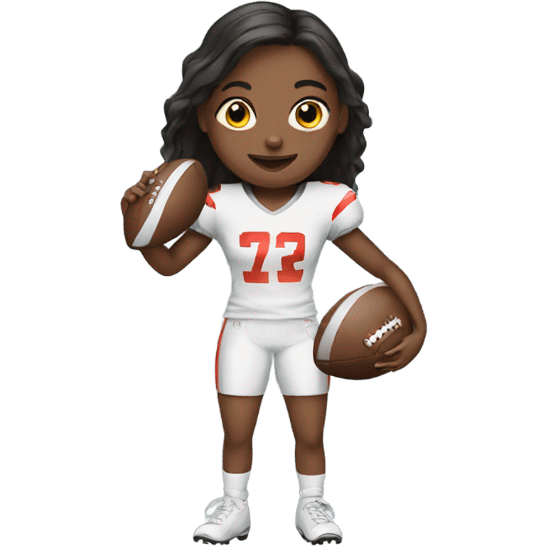 Girl with football emoji