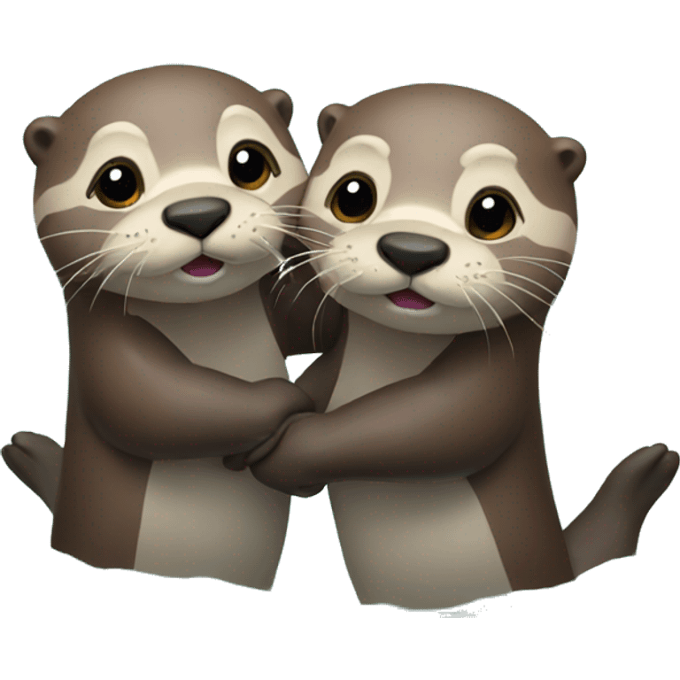 2 otters holding hands swimming  emoji