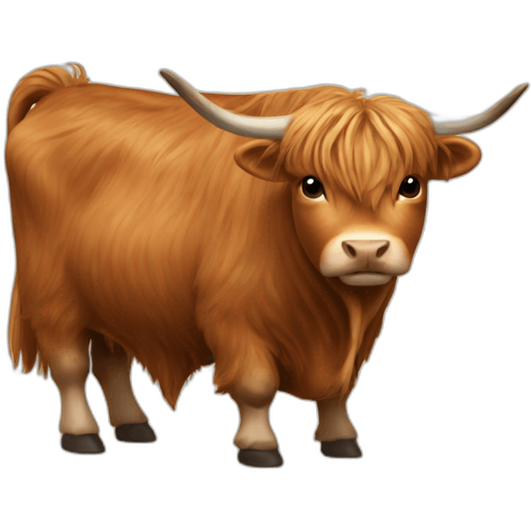 Cat on a highland cow emoji