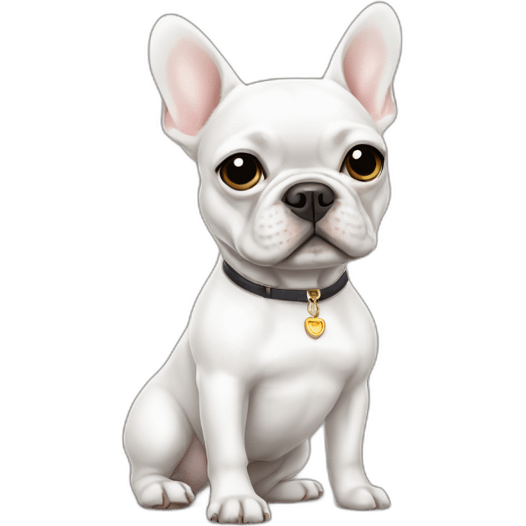 White FRENCH BULLDOg with mini skirt emoji