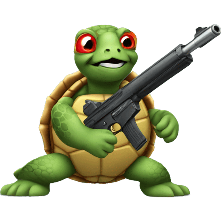 Turtle with a gun emoji