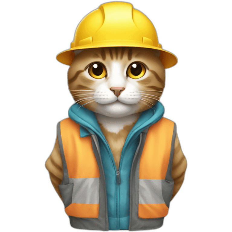 cat in the clothes for  construction emoji