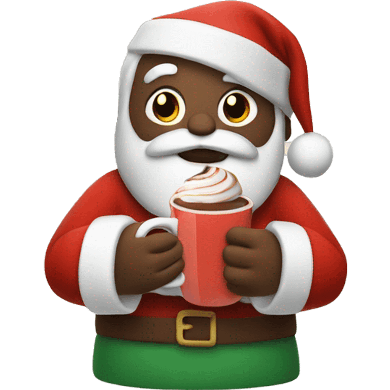 santa holding a cup of hot chocolate emoji