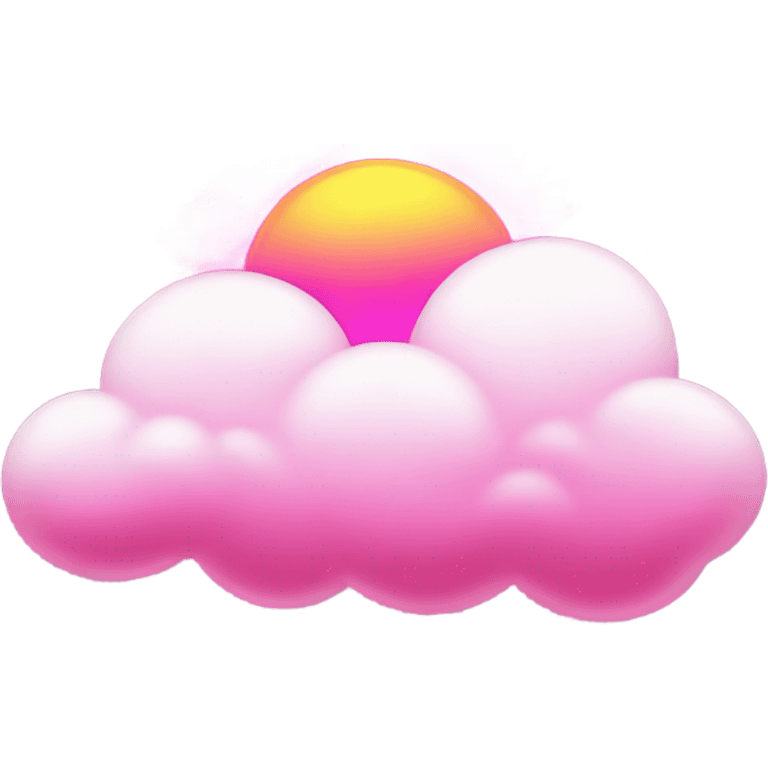 Cloud with a hot pink sun  emoji