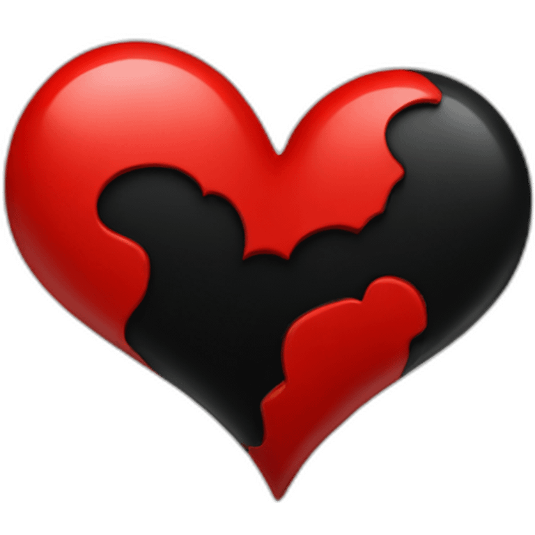 Heartbroken heart red and black emoji