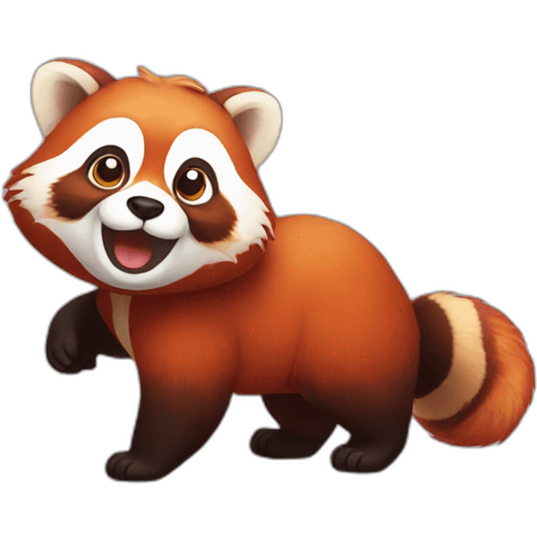 Red panda shaking its tail emoji