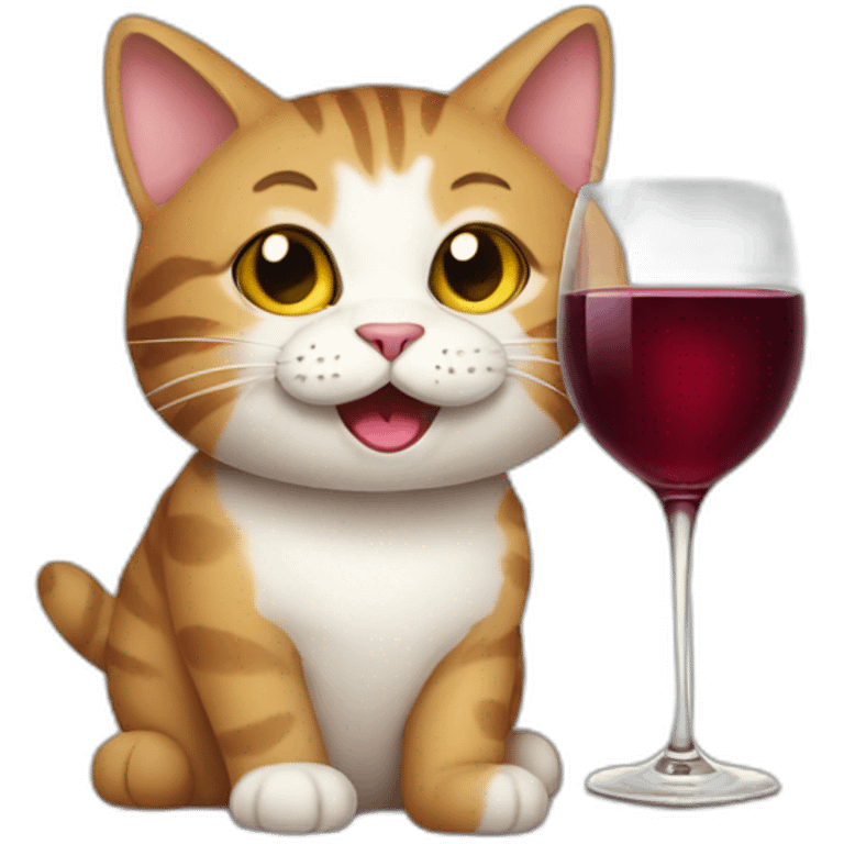 Cat with wine emoji