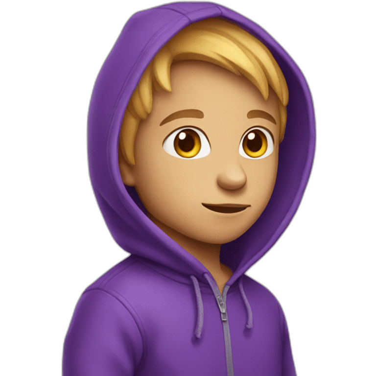 child purple dragon wearing hoodie emoji