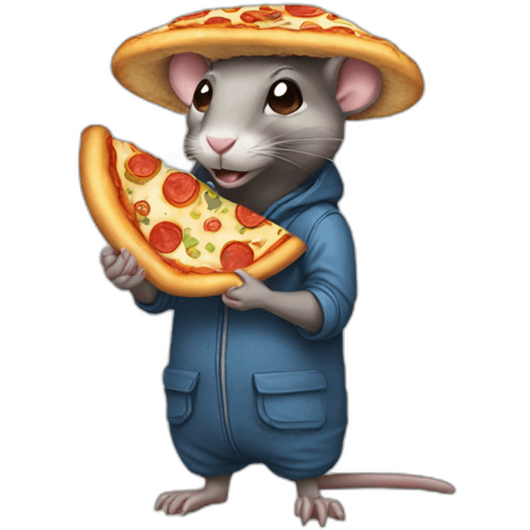 Subway rat eating pizza emoji