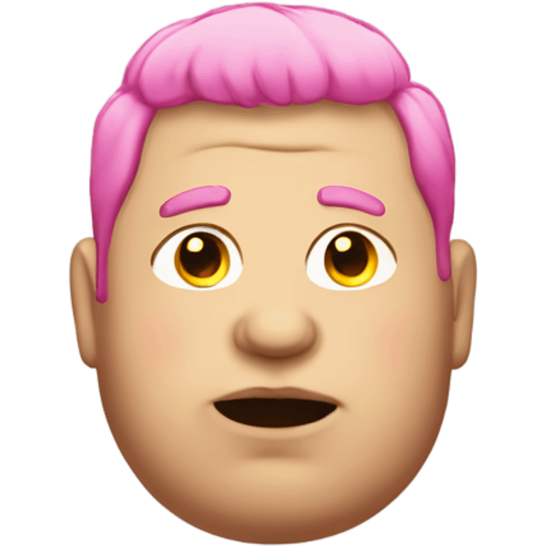 fat man with pink hair emoji