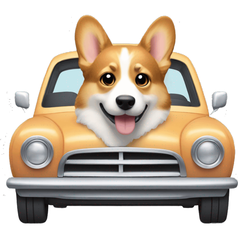 car inside a corgi emoji