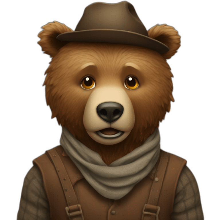 brown bear with rag man flow emoji