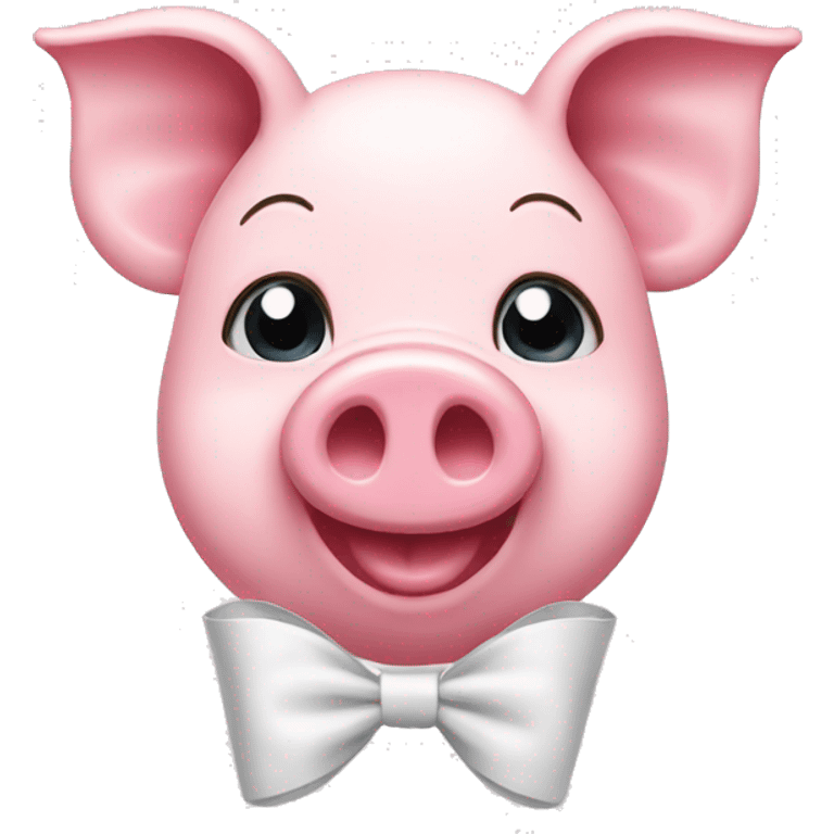 Pink pig with a white bow  emoji