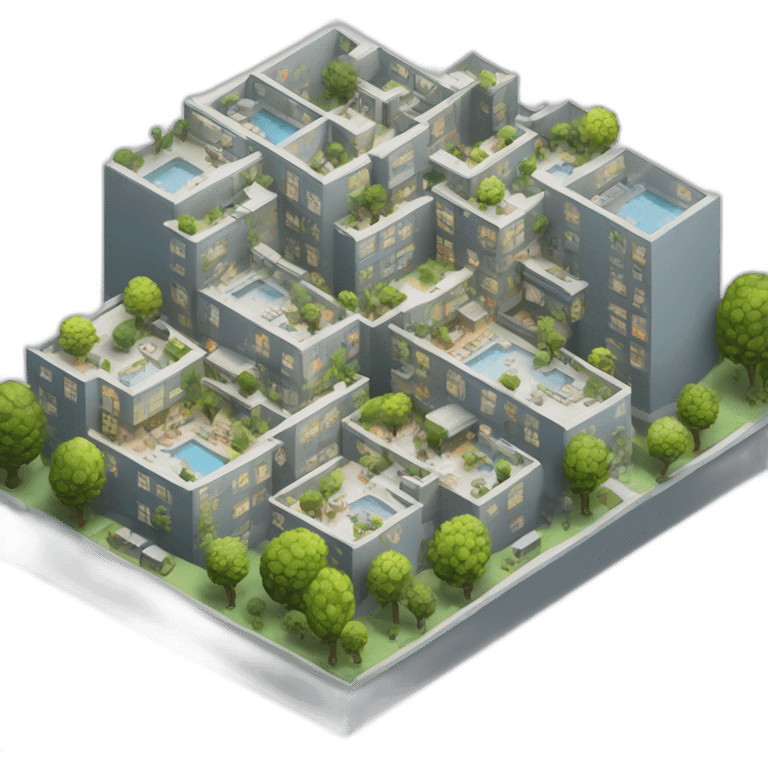 3d-isometric-City-Apartment-urban emoji