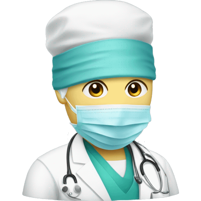 a swan surgeon with a surgical mask and stethoscope  emoji