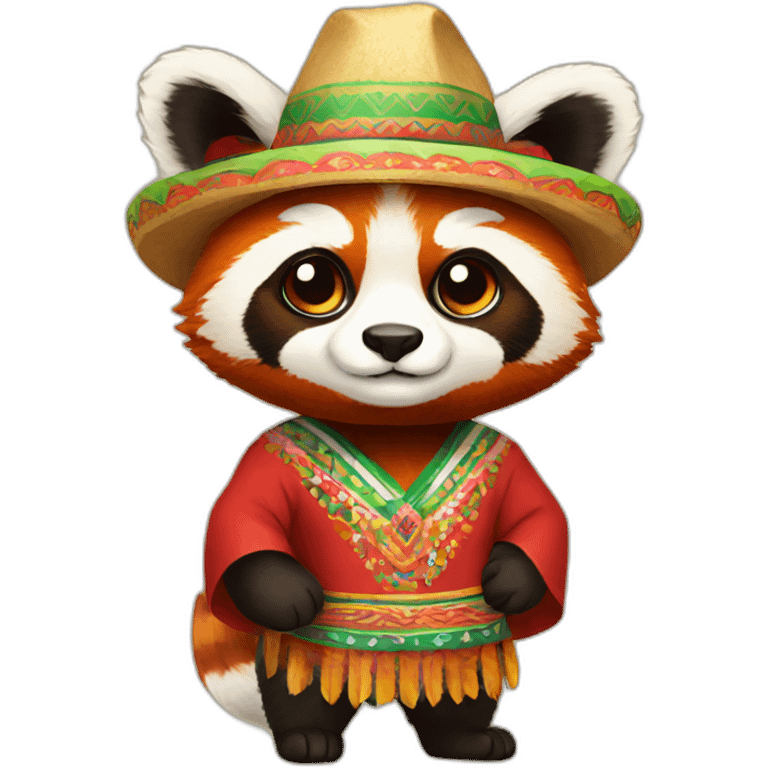 Red panda in Mexican attire emoji