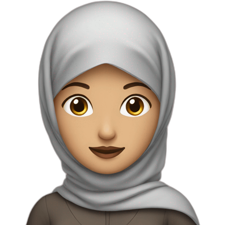 Arabic woman with a hijab who use an IPad emoji