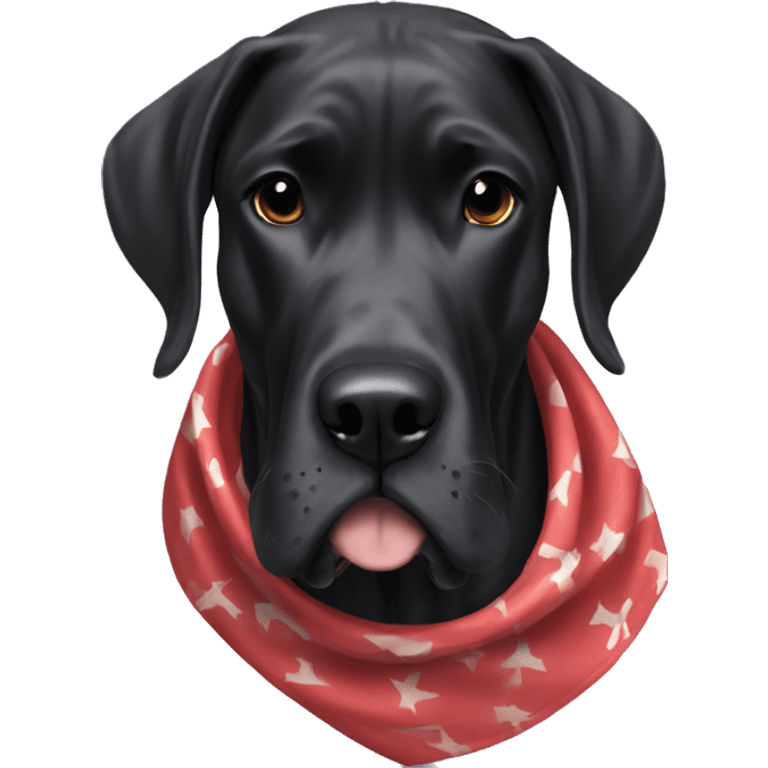 Black Great Dane with a bandanna  emoji