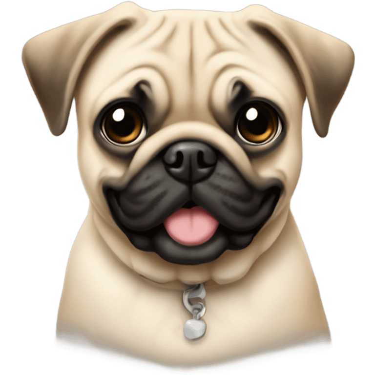 Mix with a pug light colours playing emoji