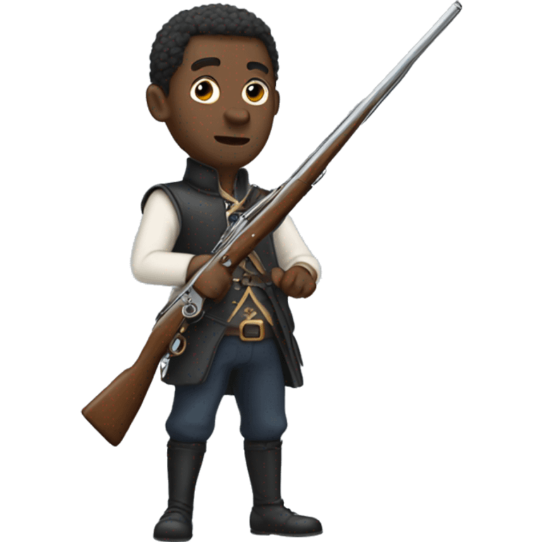 black man with musket emoji