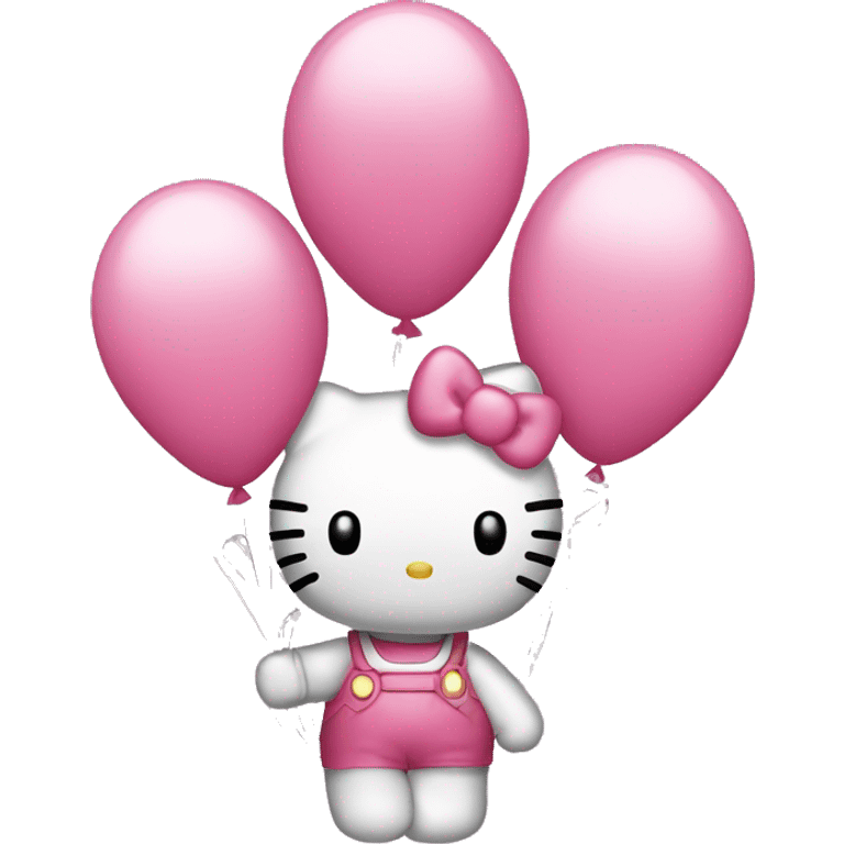 Hello Kitty with balloons emoji