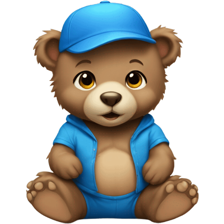 Baby bear with a blue cap  emoji