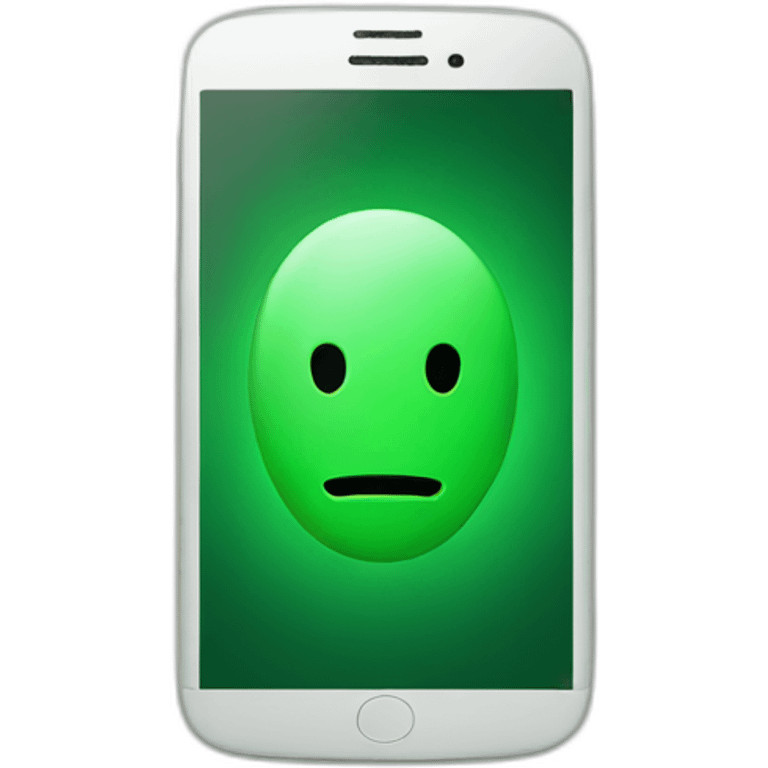 green smart phone without face emoji