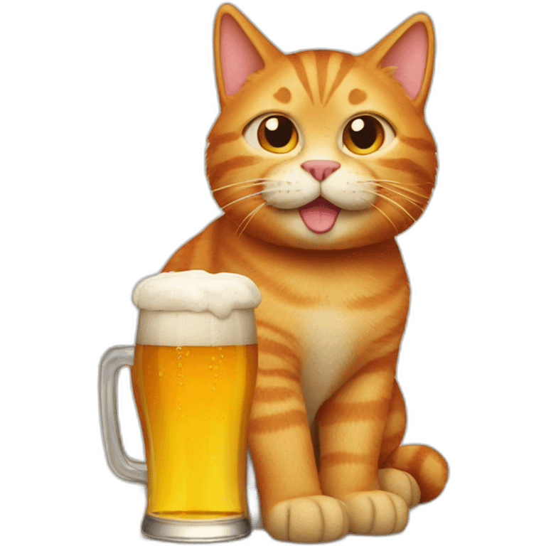 a ginger cat with a beer in his paw emoji