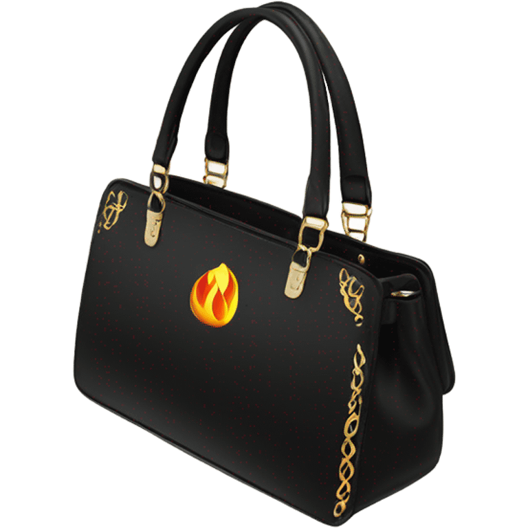 Flames the brand black handbag emoji