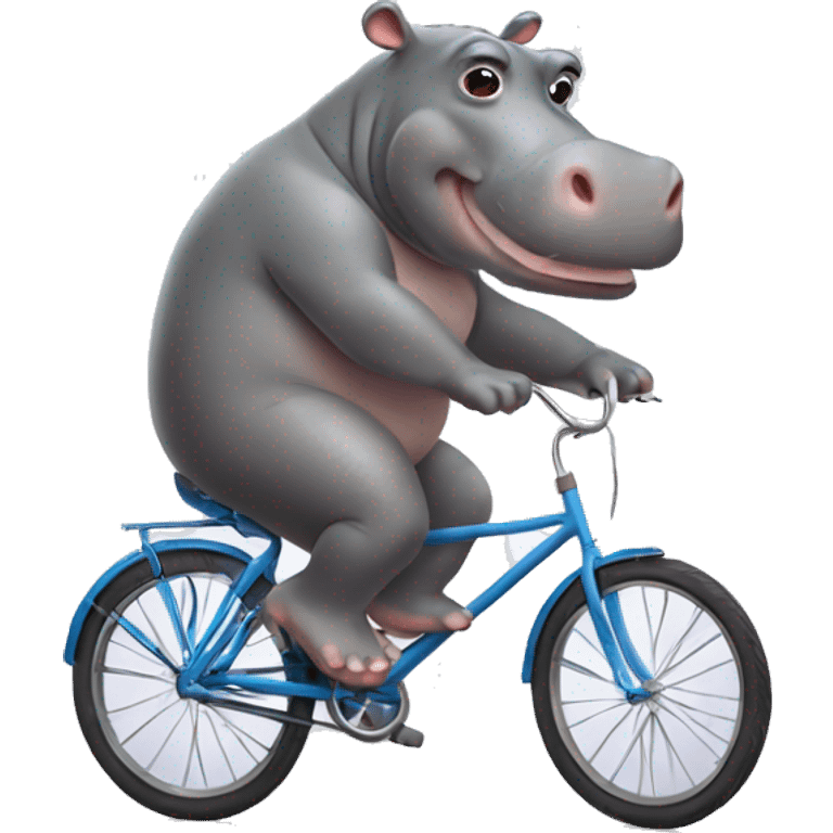 hippo riding a bicycle  emoji