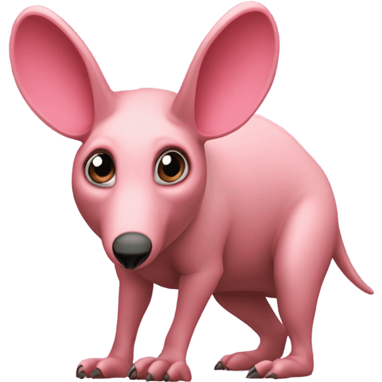 Pink Aardvark watching a radar screen emoji