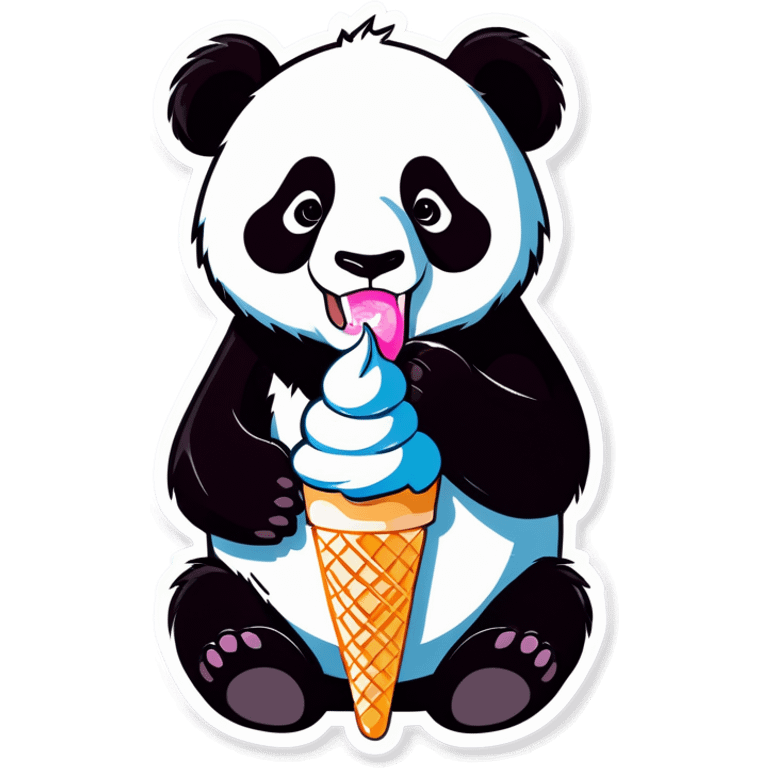 Panda eating ice cream emoji