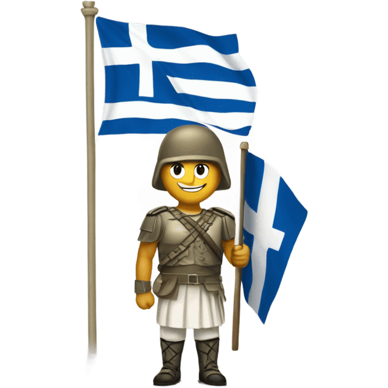 Greek military with Greek flag Thessaloniki  emoji