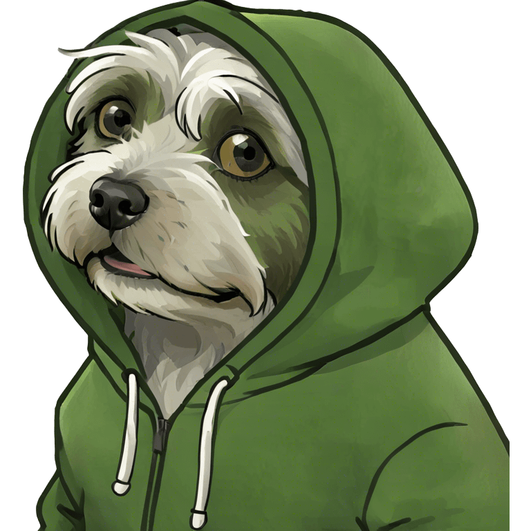 Havanese Dog wearing a hoodie  emoji