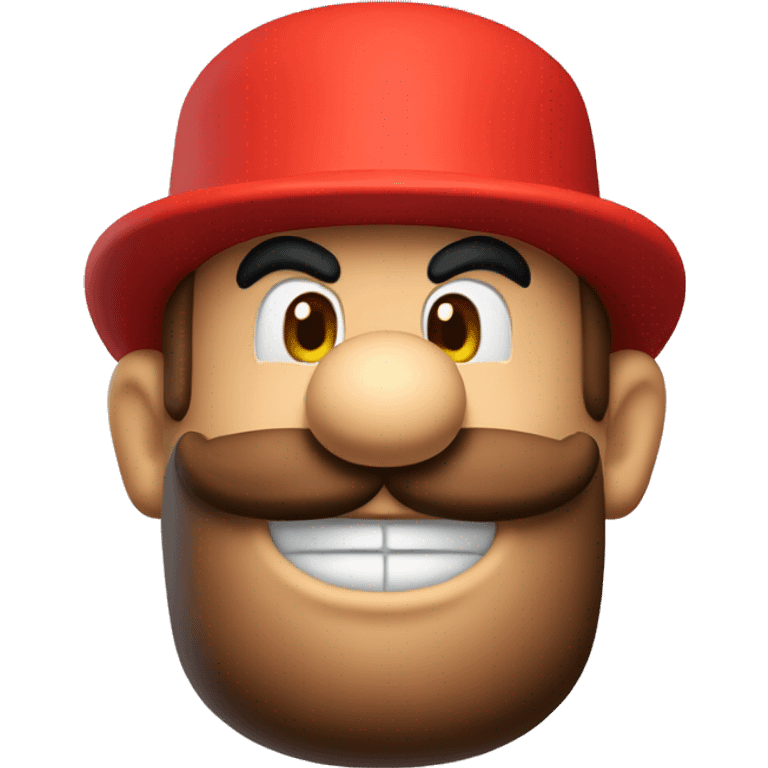 Mario, red, with a top hat emoji