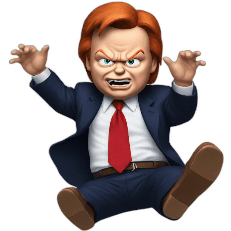 Chucky kicking trump emoji