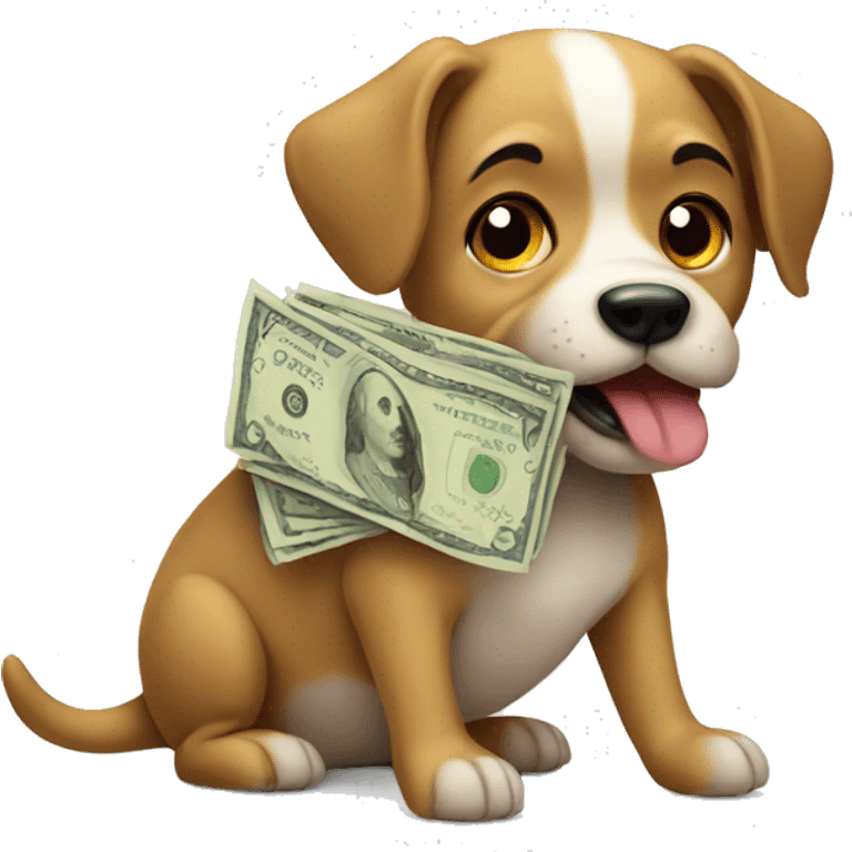 Dog with money emoji