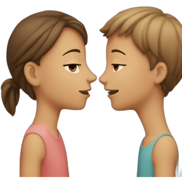 A girl and boy kissing emoji