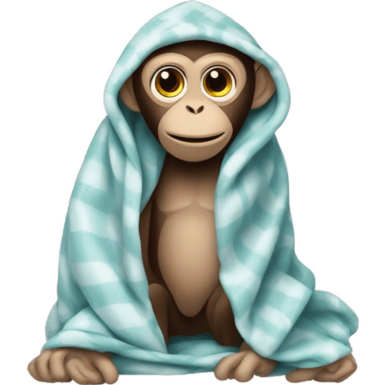 monkey wrapped in blanket ￼ emoji