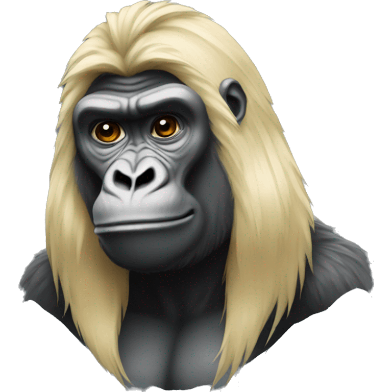 Gorilla with blonde hair emoji