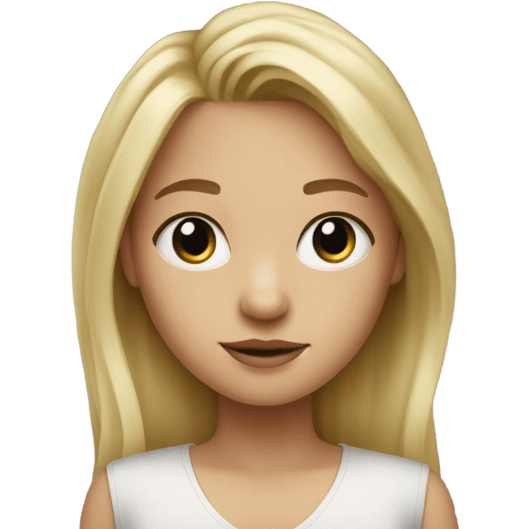 Blond Girl drawing on iPad Pro  emoji