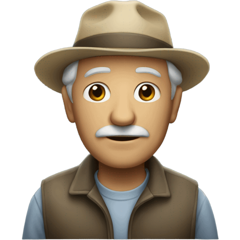 old man with hat and vehicle emoji