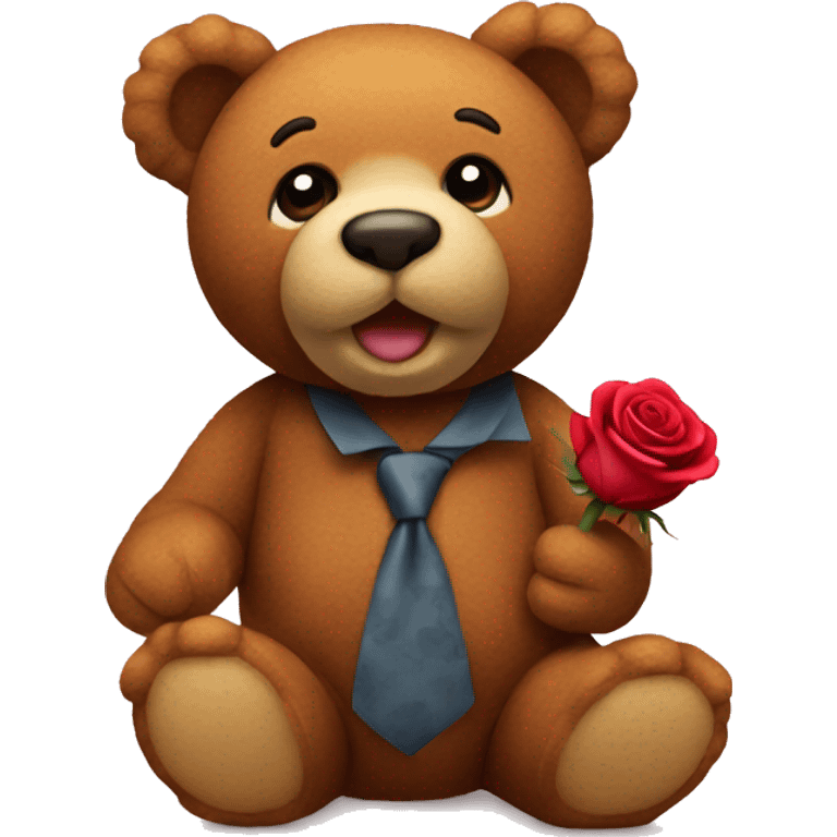 Teddy giving rose emoji