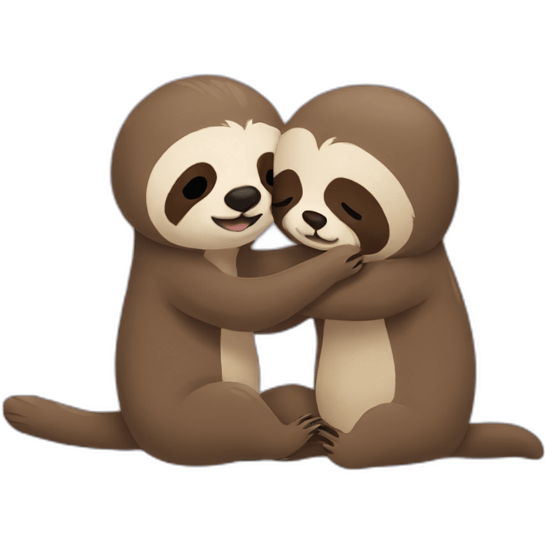 sloth and otter kissing emoji