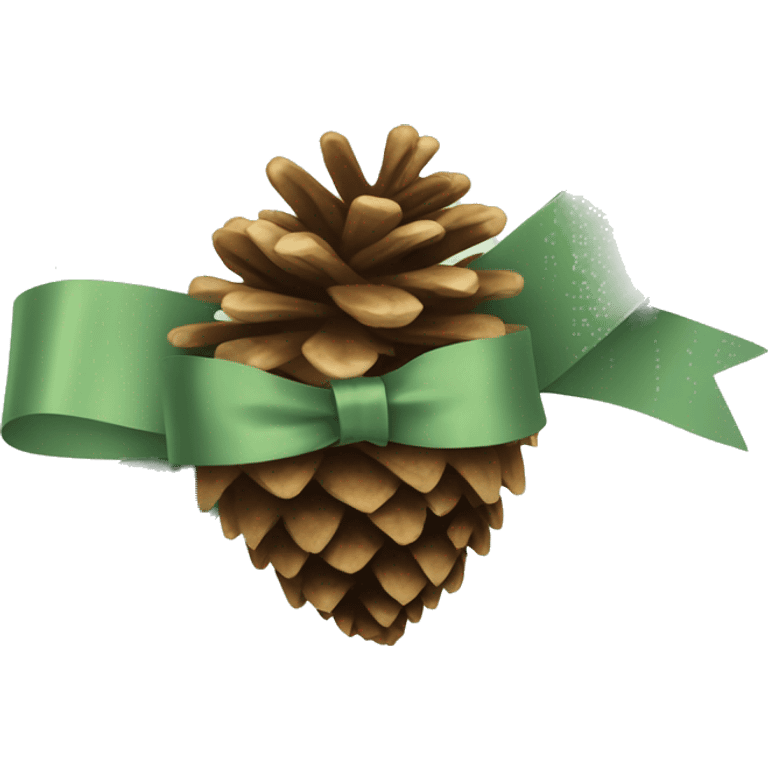 pine cone with Sage light green ribbon emoji