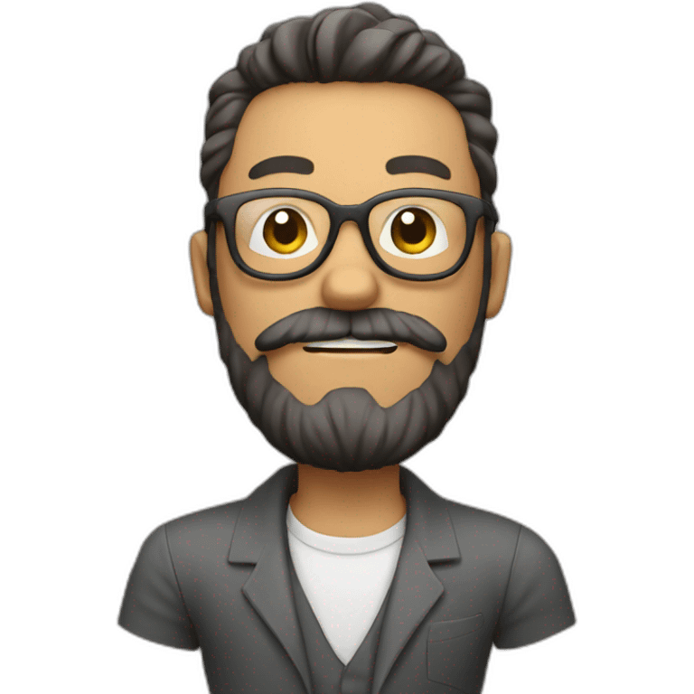 men with beard, multiple arms, with glasses and e-cigarette emoji