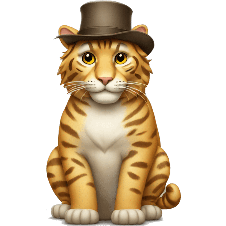 Big cat with hat emoji